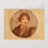 Fresko von Sappho in Pompeji Postkarte (Vorderseite)
