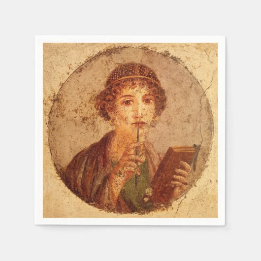 Fresko von Sappho in Pompeji Serviette (Vorderseite)
