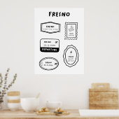 Fresno - Briefmarke Collection | Minimalistisch Poster (Küche)