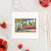 Fresno California CA Vintager Großbuchstabe Postka Serviette (Beispiel)