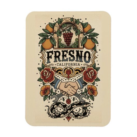 Fresno California Central Valley Magnet (Vertikal)