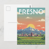 Fresno California Central Valley Postkarte (Vorne/Hinten)