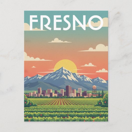 Fresno California Central Valley Postkarte (Vorderseite)