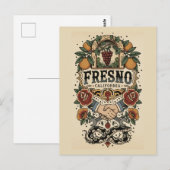 Fresno California Central Valley Postkarte (Vorne/Hinten)