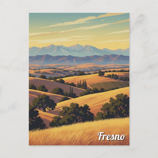 Fresno California Central Valley Postkarte (Vorderseite)