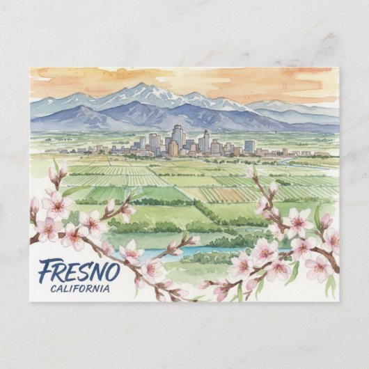 Fresno California Central Valley Postkarte (Vorderseite)