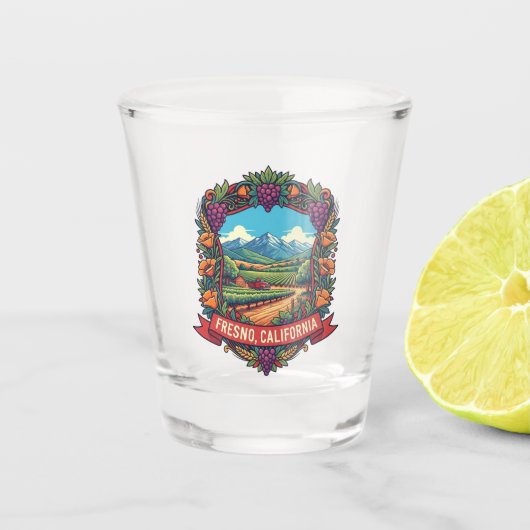 Fresno California Central Valley Schnapsglas (Vorderseite)