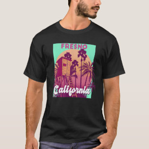 Fresno California Palmenstrand Retro Vintag de T-Shirt