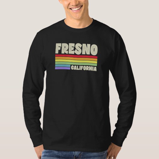 Fresno California Pride Rainbow Flag Gay Pride Mer T-Shirt (Vorderseite)