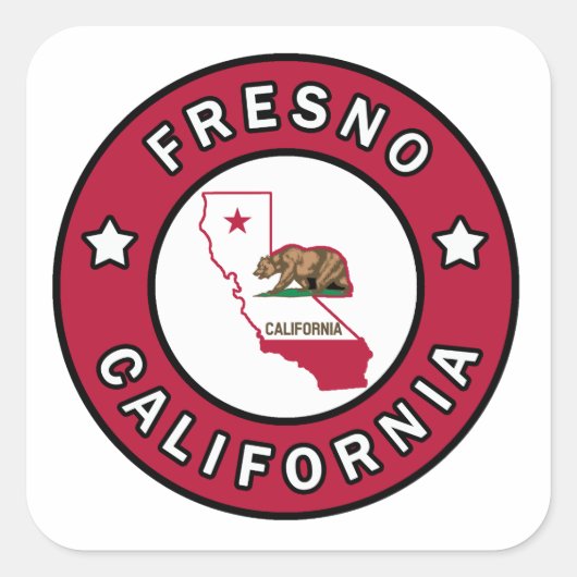 Fresno California Quadratischer Aufkleber (Vorderseite)
