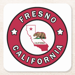 Fresno California Rechteckiger Pappuntersetzer