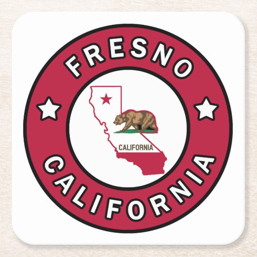 Fresno California Rechteckiger Pappuntersetzer (Vorderseite)