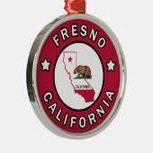 Fresno California Silbernes Ornament (Rechts)