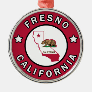 Fresno California Silbernes Ornament