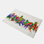 Fresno California Skyline Fußmatte (Schrägansicht)