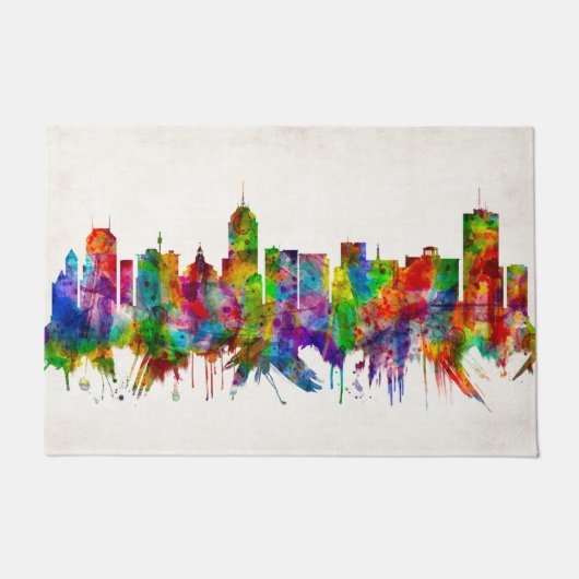 Fresno California Skyline Fußmatte (Vorderseite)