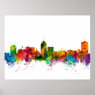 Fresno California Skyline Poster
