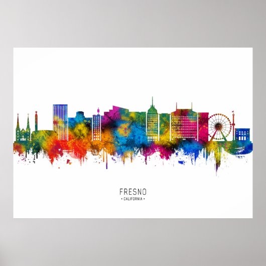 Fresno California Skyline Poster (Vorne)