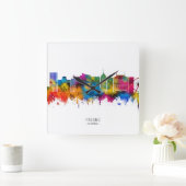Fresno California Skyline Quadratische Wanduhr (Zuhause)