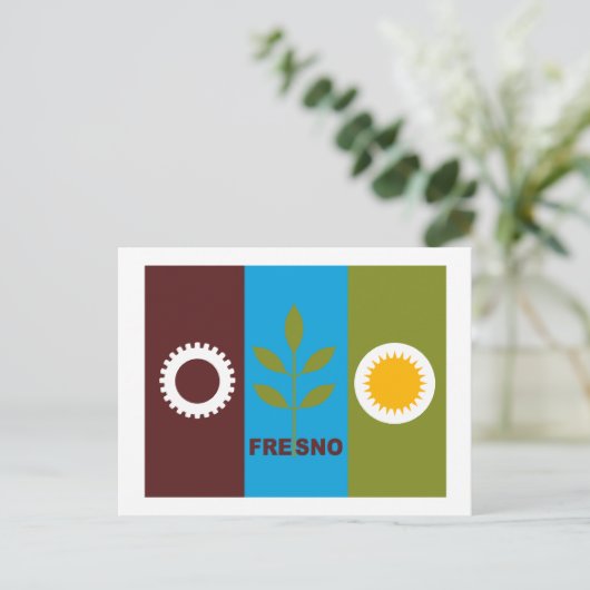 Fresno Flag Postkarte (Stehend Vorderseite)