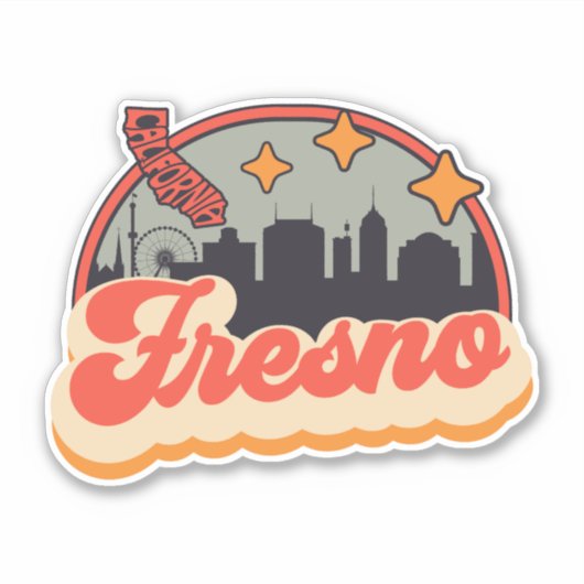 Fresno, Kalifornien Aufkleber (Vorderseite)