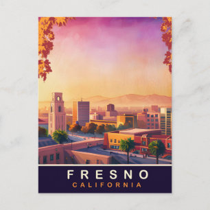 Fresno, Kalifornien, City Skyline, Reisen Postkarte