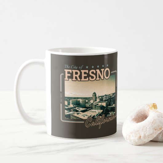 FRESNO KALIFORNIEN - STADT FRESNO CA KAFFEETASSE (Mit Donut)