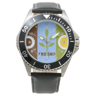 Fresno (Kalifornien) Stadtflagge Armbanduhr