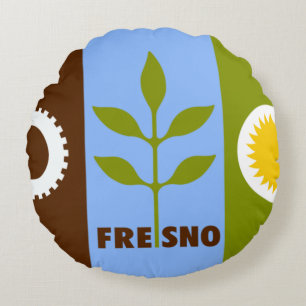 Fresno (Kalifornien) Stadtflagge Rundes Kissen