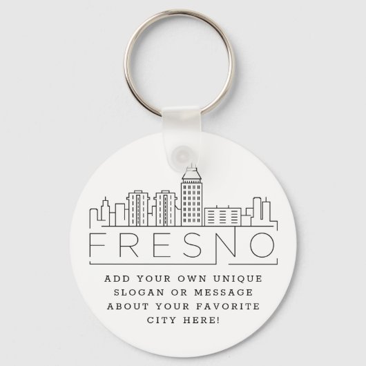 Fresno, Kalifornien - Stylisierte Skyline| Custom  Schlüsselanhänger (Vorderseite)