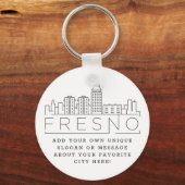 Fresno, Kalifornien - Stylisierte Skyline| Custom  Schlüsselanhänger (Vorderseite)