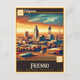 Fresno, Kalifornien Vintage Postkarte