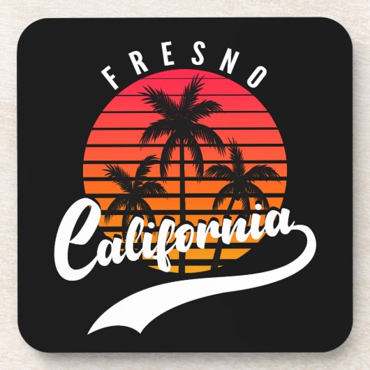 Fresno Retro Sunset Beauty Coaster Getränkeuntersetzer (Vorderseite)