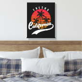 Fresno Retro Sunset Canvas Print Leinwanddruck (Insitu (Schlafzimmer))