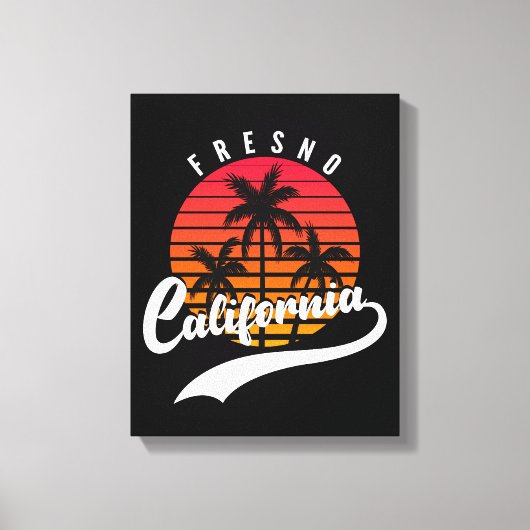 Fresno Retro Sunset Canvas Print Leinwanddruck (Vorderseite)