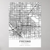 Fresno Stadtkarte Poster (Vorne)