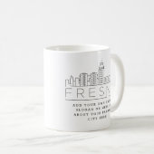 Fresno Stilisierte Skyline | Kundenspezifischer Sl Kaffeetasse (VorderseiteRechts)