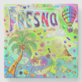 Fresno Timeless Melody Achterbahn Steinuntersetzer (Vorderseite)