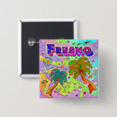 Fresno-Urlaubsziel-Schaltfläche Button (Vorne & Hinten)