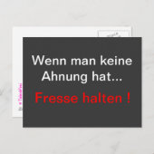 Fresse halten postkarte (Vorne/Hinten)