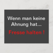 Fresse halten postkarte (Vorderseite)