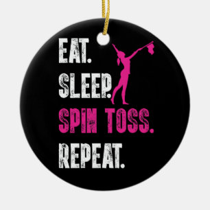 Fressen Sie den Sleep Spin Toss Wiederholung Flag Keramik Ornament