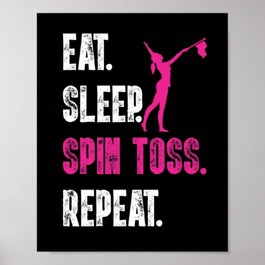 Fressen Sie den Sleep Spin Toss Wiederholung Flag Poster (Vorne)