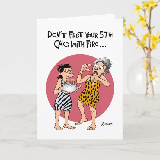 Fret den 57. Geburtstag nicht Karte (Gelbe Blume)