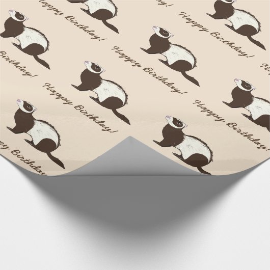 Frettchen-alles Gute zum Geburtstag Geschenkpapier (Ecke)