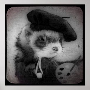 Frettchen als Künstler Poster