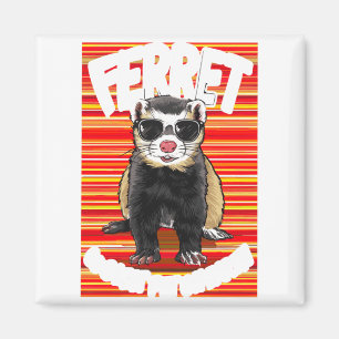Frettchen Coolstes Haustier Auf Erden Retro Sungle Magnet