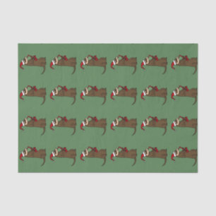 Frettchen, das Saxophon-Weihnachtsseidenpapier Seidenpapier