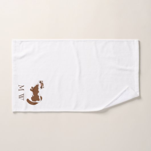 Frettchen-Design-Monogramm Badhandtuch Set (Handtuch)