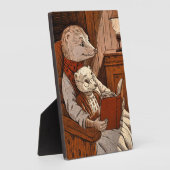 Frettchen, die ein Buch lesen Fotoplatte (Seite)